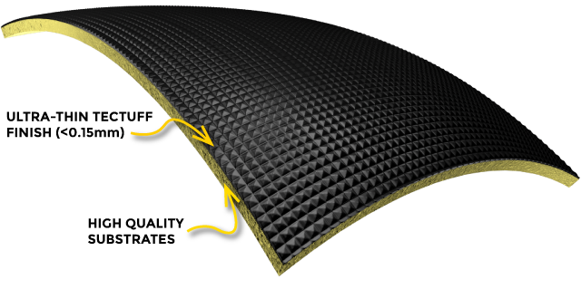TecTuff finish layered on substrate swatches